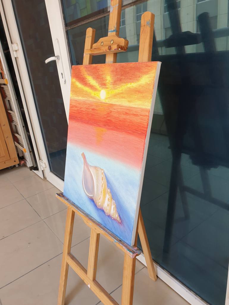 Original Expressionism Beach Painting by Lili Bell