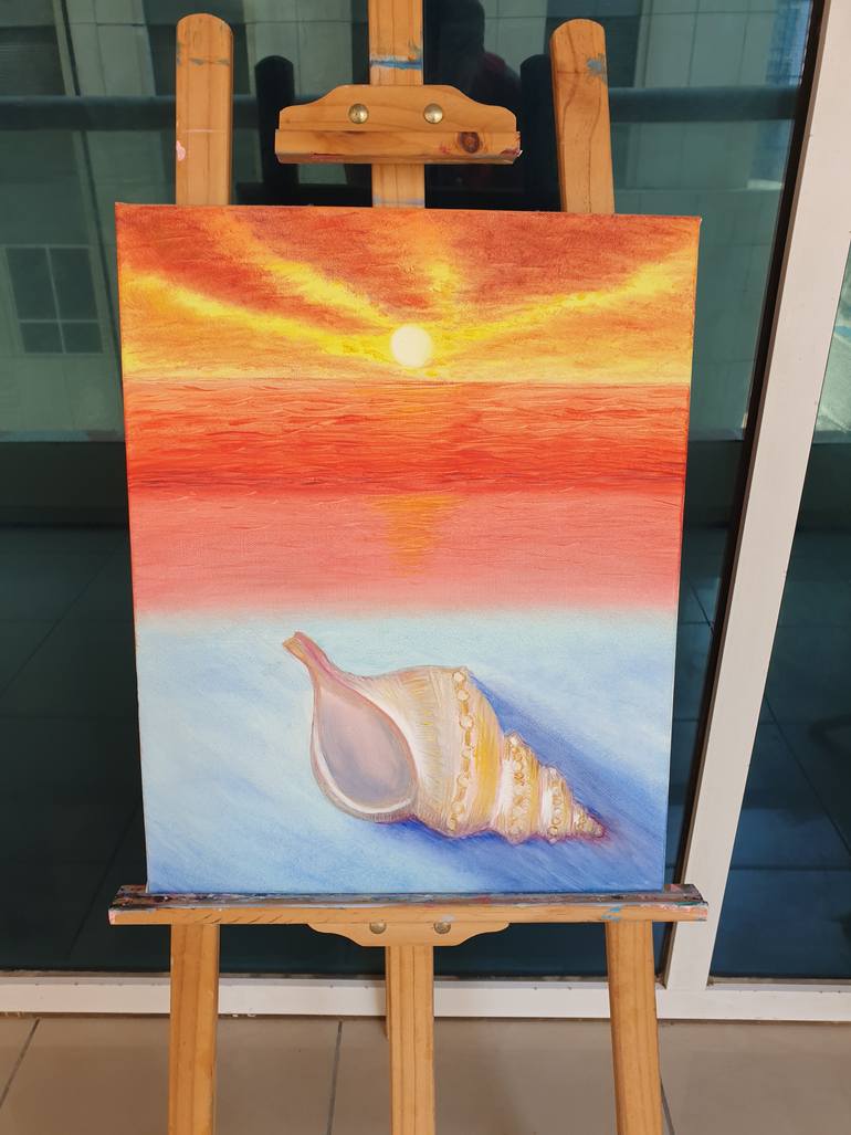 Original Expressionism Beach Painting by Lili Bell
