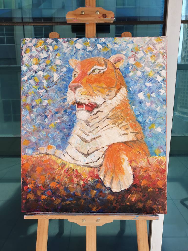 Original Abstract Expressionism Animal Painting by Lili Bell