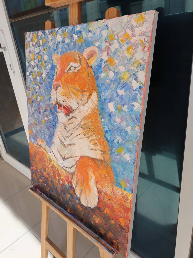 Original Abstract Expressionism Animal Painting by Lili Bell