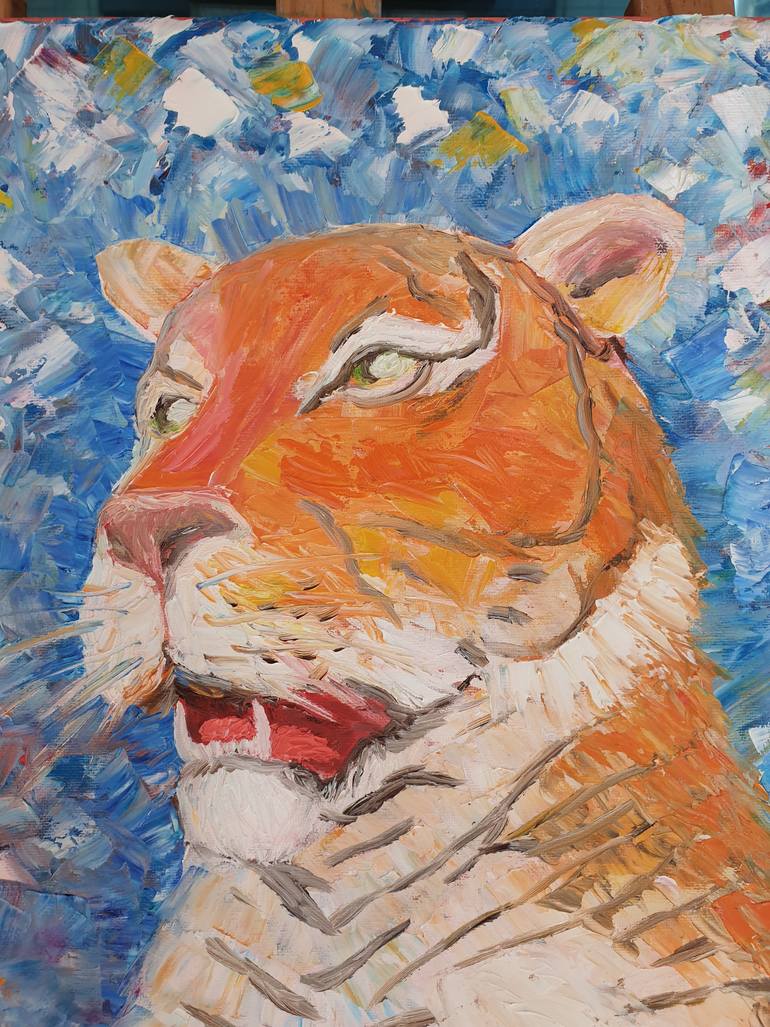 Original Abstract Expressionism Animal Painting by Lili Bell