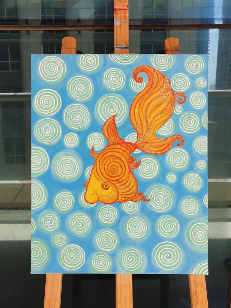 Original Abstract Expressionism Animal Painting by Lili Bell