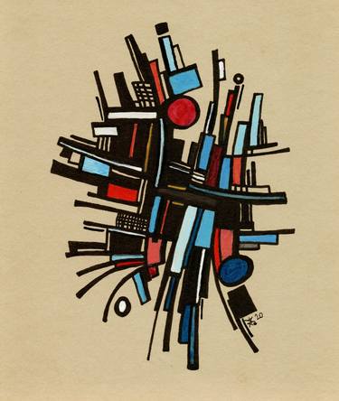 Original Abstract Drawings by Henry Bartonnier