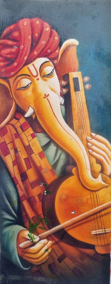 Original Art Deco Religion Paintings by Pramod Kumar