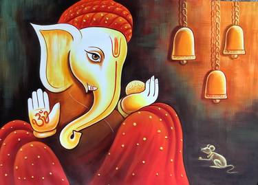Original Art Deco Religious Paintings by Pramod Kumar