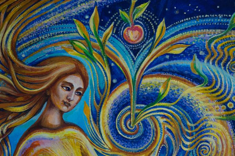 Original Art Deco Fantasy Painting by Marina Gromova