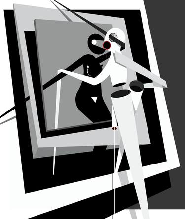 Original Abstract Expressionism Erotic Digital by Simon Fleeman