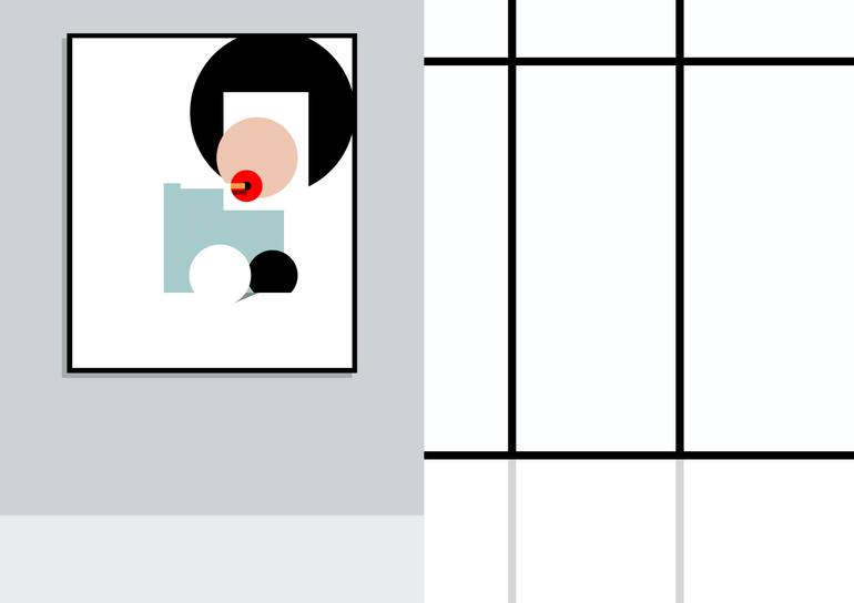 Original Abstract Expressionism Geometric Mixed Media by Simon Fleeman