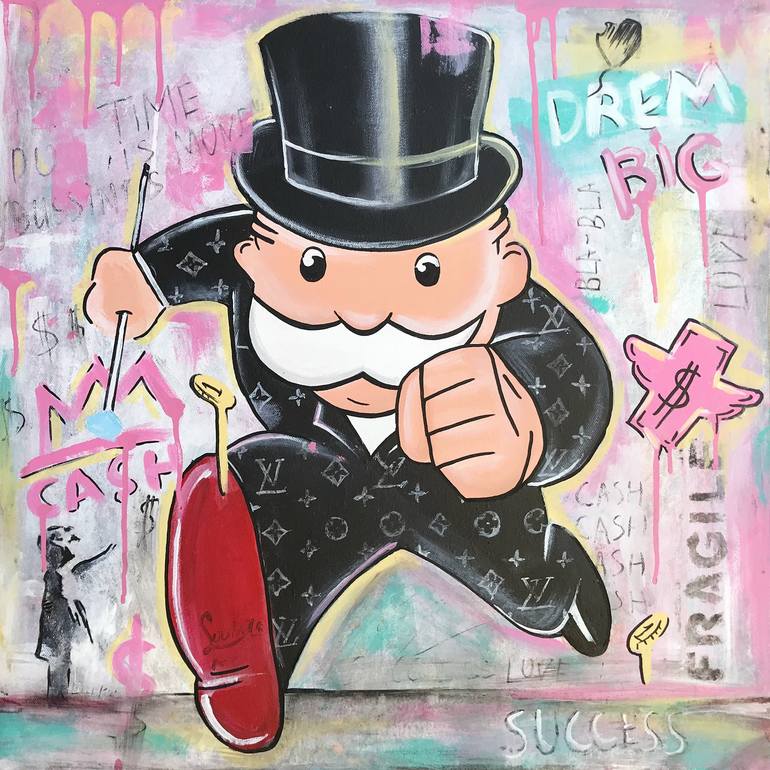 NEW Hermes Monopoly Man Custom Graffiti Art Print Poster Canvas Alec Money