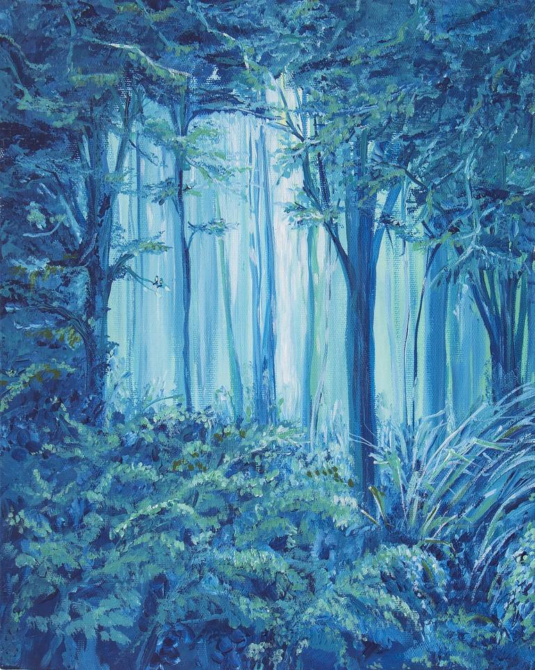 Enchanted forest magical nature modern acrylic painting Painting