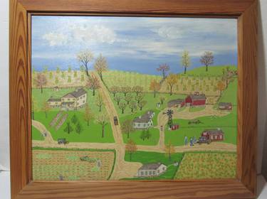 Original Folk Landscape Paintings by Aurelia Howe