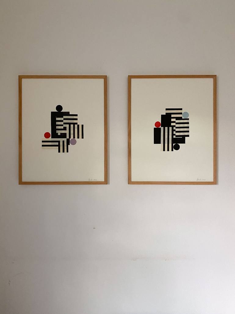Original Bauhaus Abstract Collage by Aina Melis