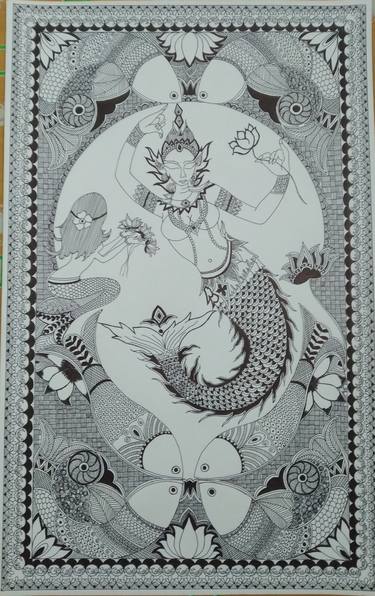 Madhubani Art: Suvannmacha in katchni style thumb