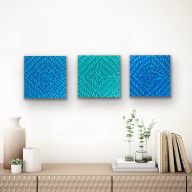 Turquoise morning, day and night (set of 3 artworks) thumb