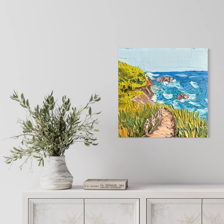 Original Impressionism Seascape Painting by Guzaliya Xavier