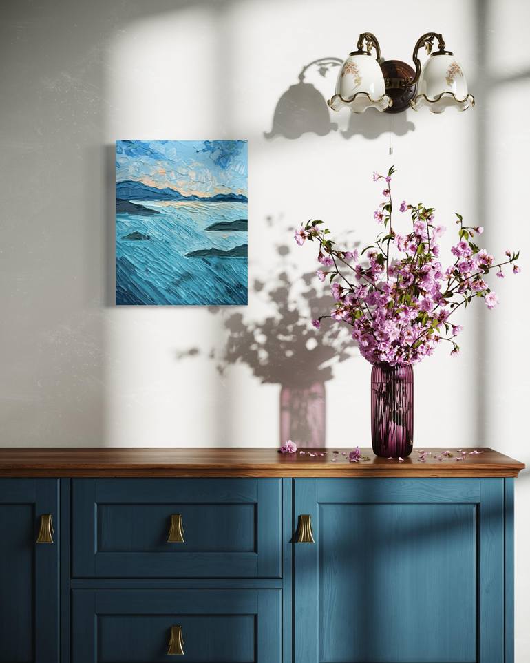 Original Impressionism Seascape Painting by Guzaliya Xavier