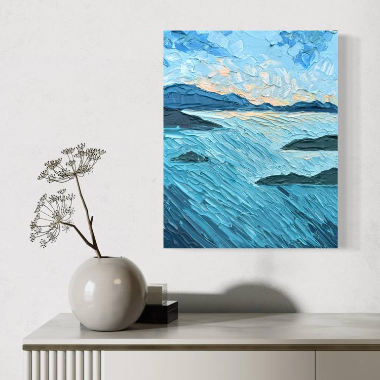 Original Impressionism Seascape Painting by Guzaliya Xavier