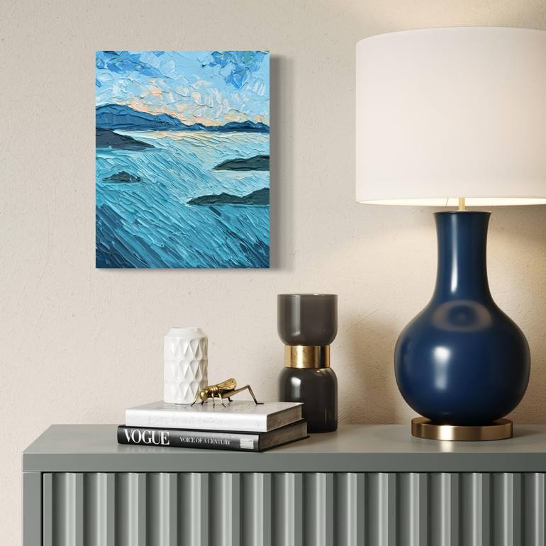 Original Impressionism Seascape Painting by Guzaliya Xavier
