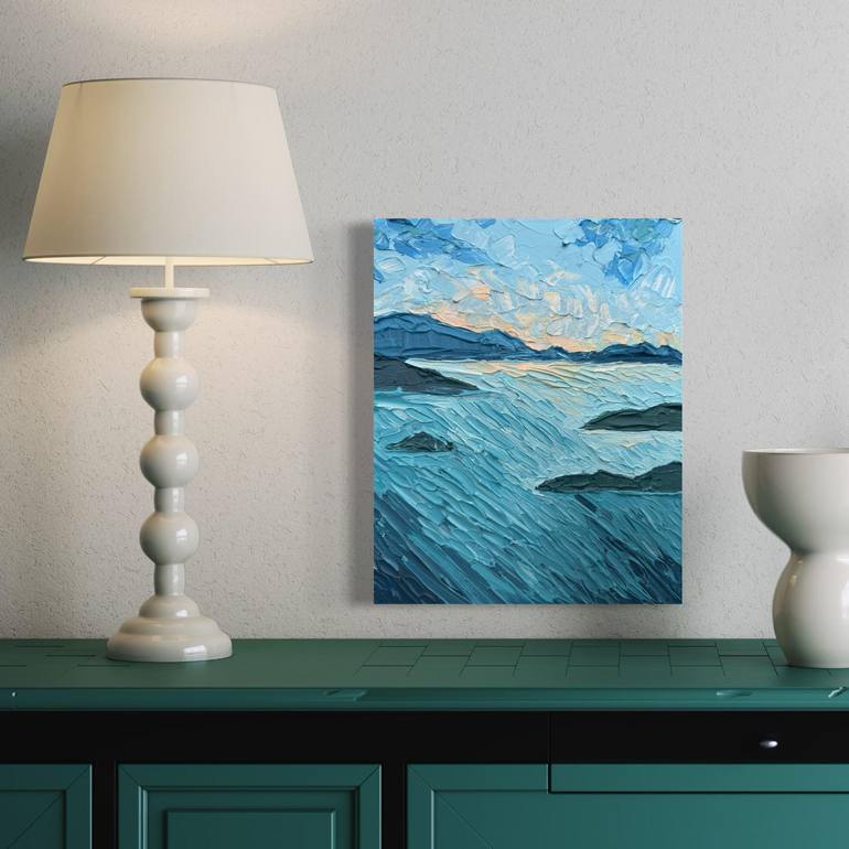Original Impressionism Seascape Painting by Guzaliya Xavier