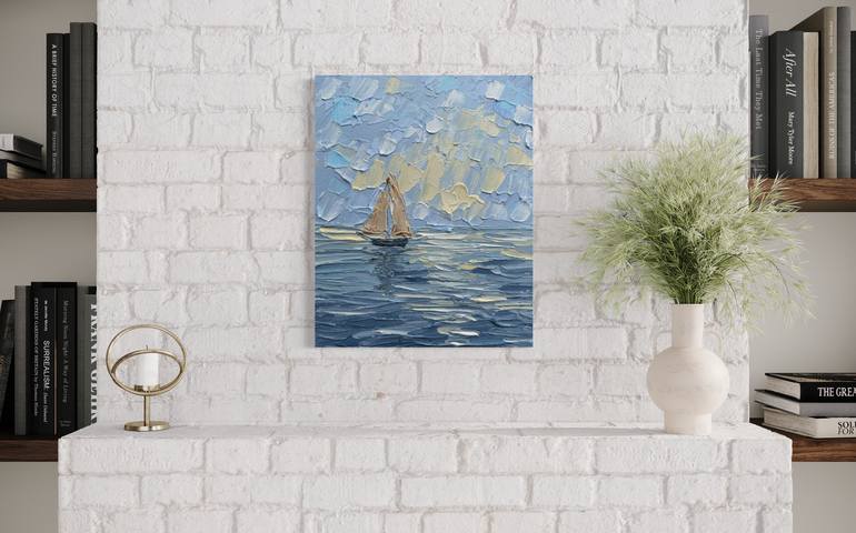 Original Impressionism Seascape Painting by Guzaliya Xavier