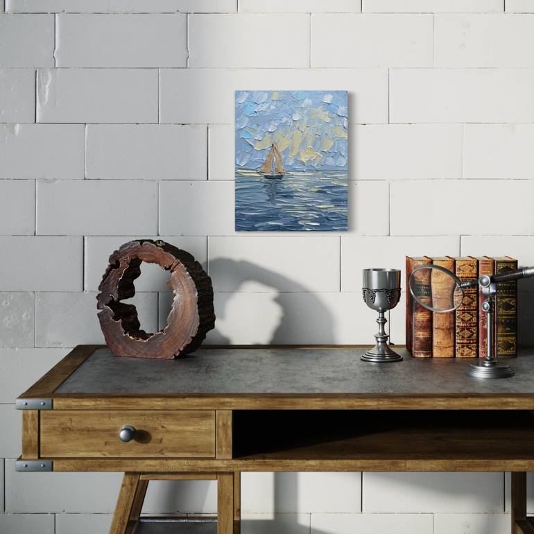 Original Impressionism Seascape Painting by Guzaliya Xavier