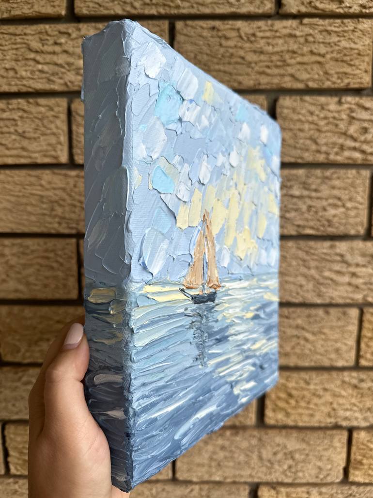 Original Impressionism Seascape Painting by Guzaliya Xavier