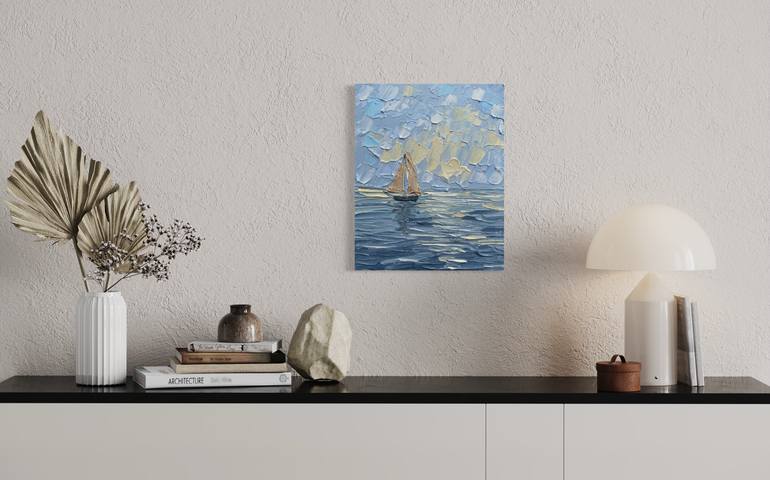 Original Impressionism Seascape Painting by Guzaliya Xavier
