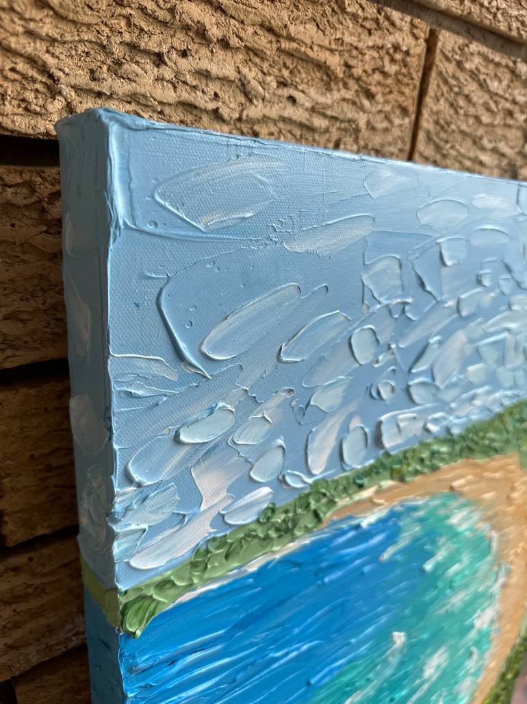 Original Expressionism Beach Painting by Guzaliya Xavier