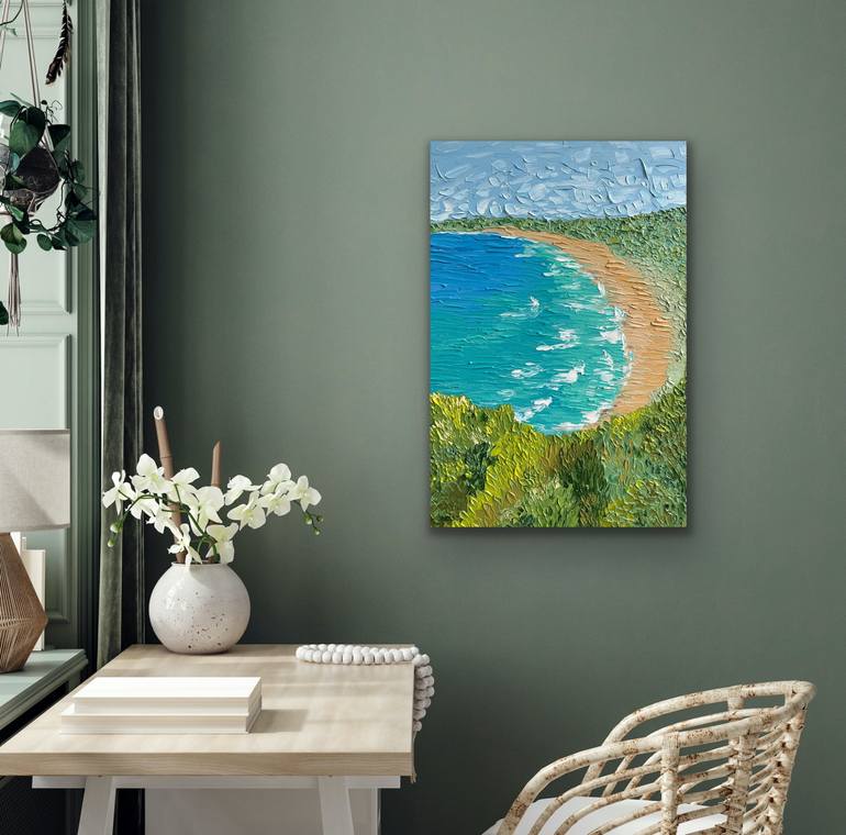 Original Expressionism Beach Painting by Guzaliya Xavier