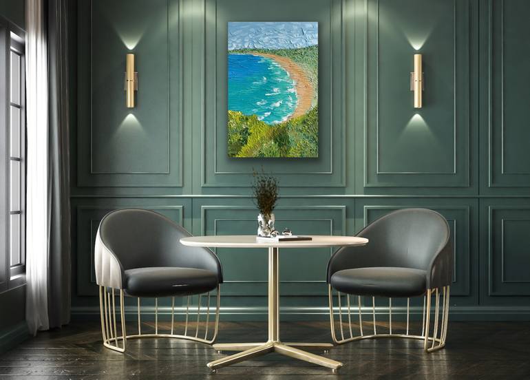 Original Expressionism Beach Painting by Guzaliya Xavier