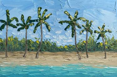 Original Impressionism Beach Painting by Guzaliya Xavier