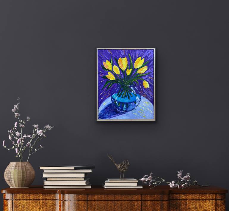 Original Impressionism Floral Painting by Guzaliya Xavier