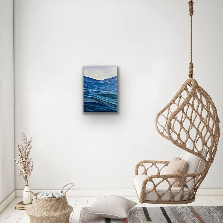 Original Minimalism Seascape Painting by Guzaliya Xavier