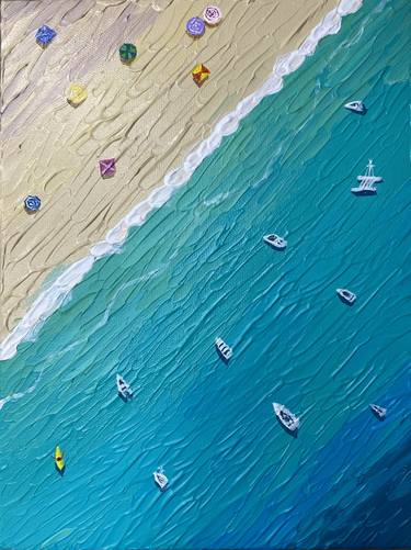 Print of Impressionism Beach Paintings by Guzaliya Xavier