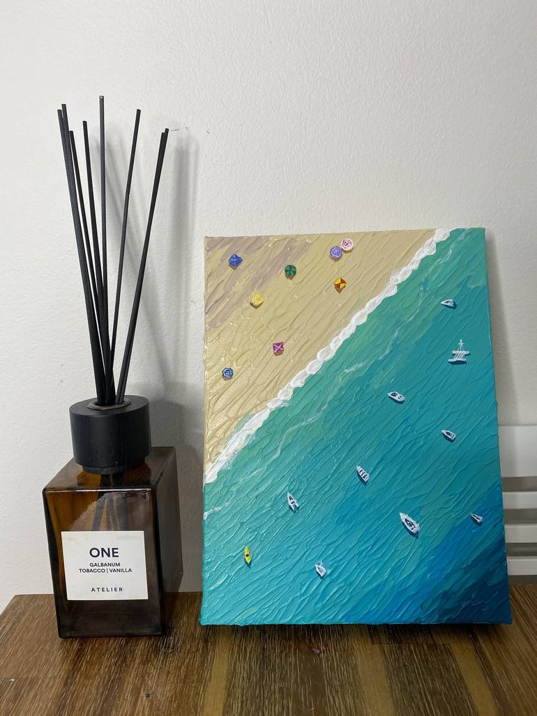 Original Impressionism Beach Painting by Guzaliya Xavier