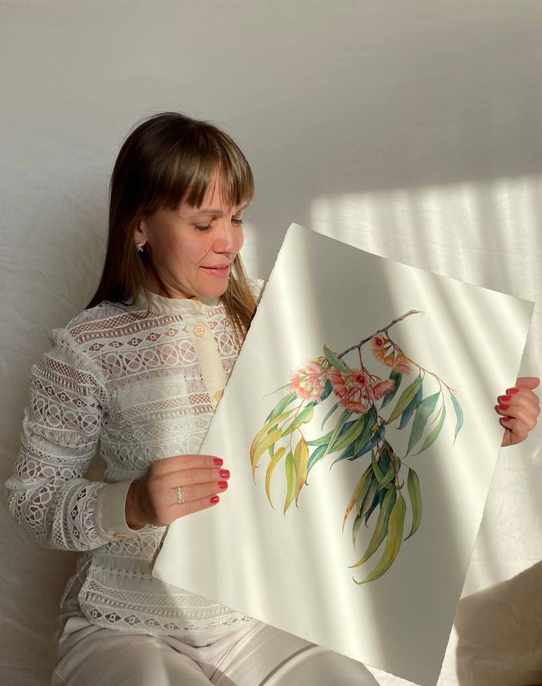 Original Illustration Floral Painting by Nataliia Kupchyk