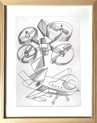 Print of Conceptual Airplane Drawings by Lorenzo Corriez