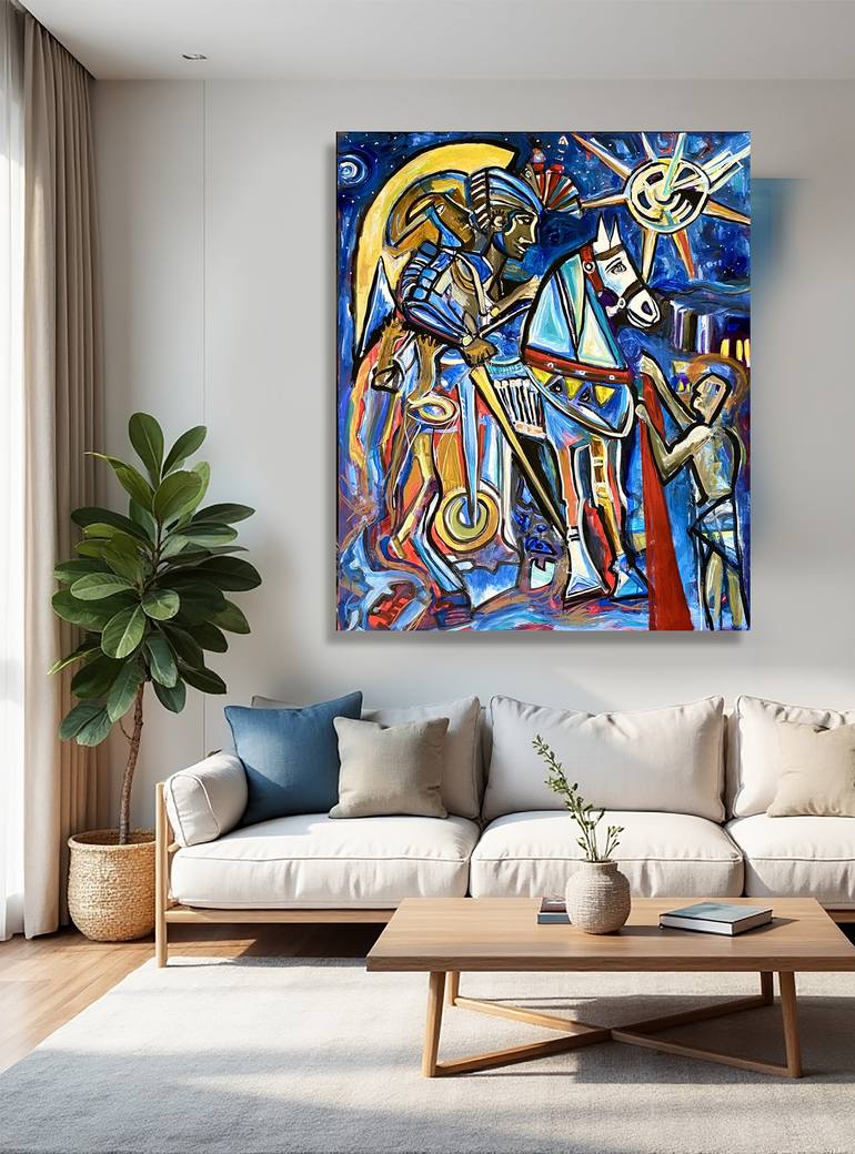 Original Abstract Expressionism Classical Mythology Painting by Lorenzo Corriez