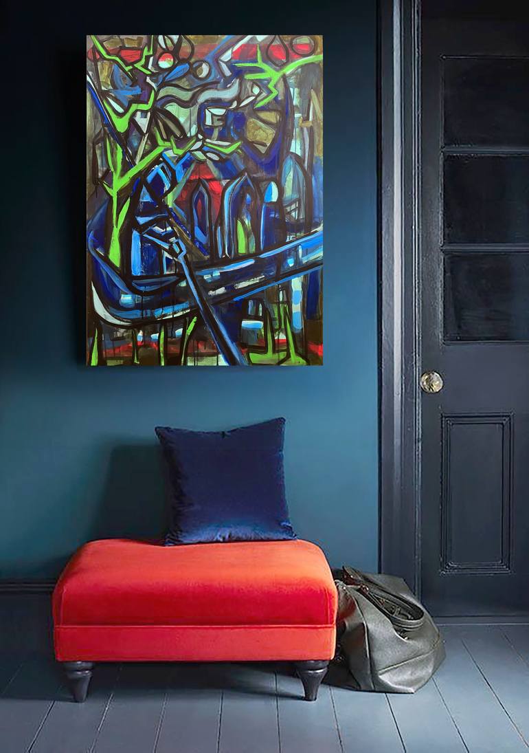 Original Abstract Expressionism Classical Mythology Painting by Lorenzo Corriez