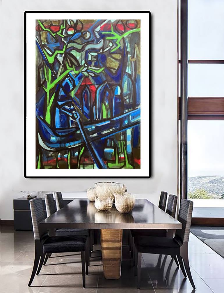 Original Abstract Expressionism Classical Mythology Painting by Lorenzo Corriez