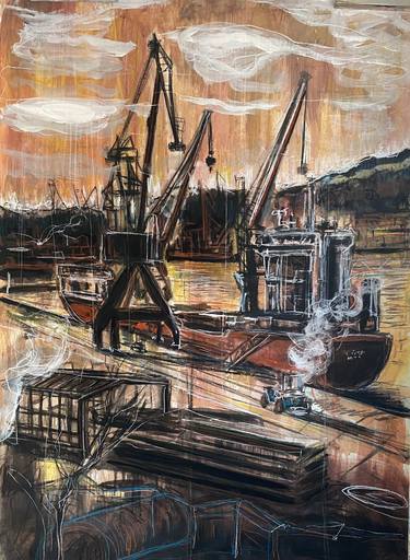 Print of Boat Paintings by Lorenzo Corriez