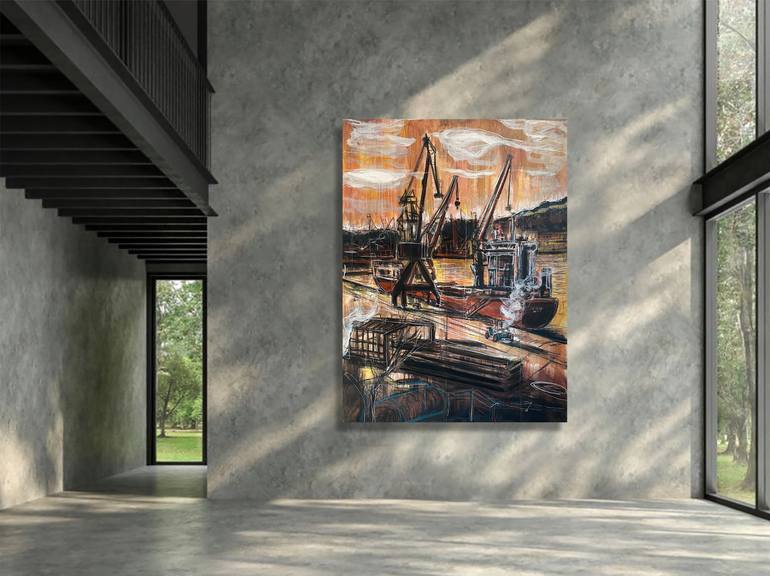 Original Expressionism Boat Painting by Lorenzo Corriez