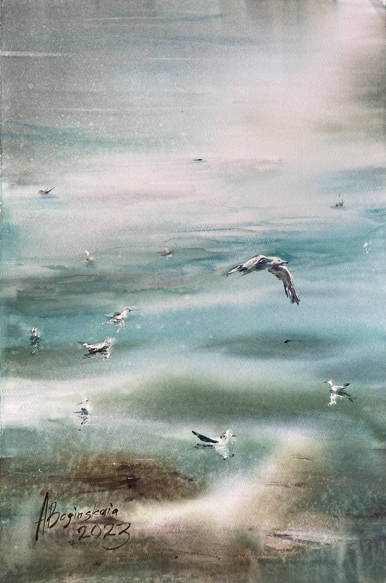 Original Water Painting by Anna Boginskaia