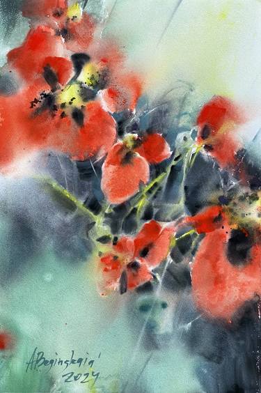 Original Expressionism Floral Paintings by Anna Boginskaia