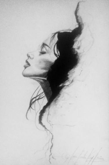 Original Figurative People Drawings by Luis Key