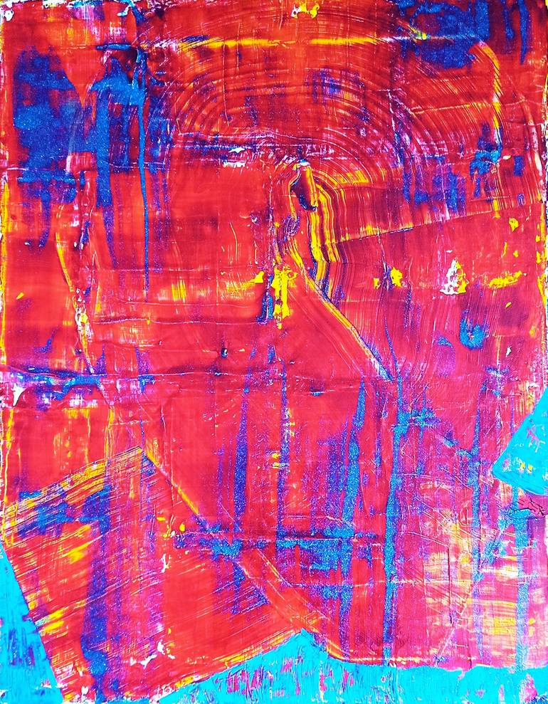 red loop Painting by Pawel Jakubowski | Saatchi Art