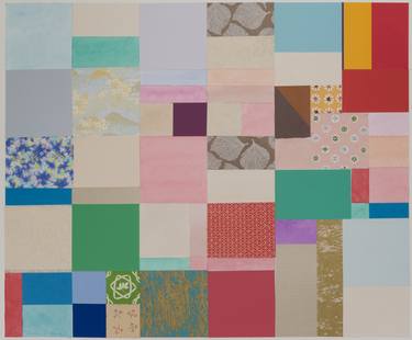 Original Geometric Abstract Collage by Susan Bresler