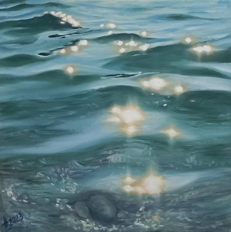 sun on water painting