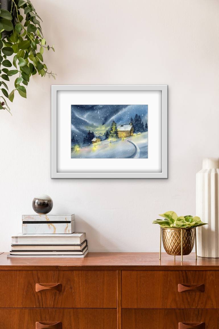 Original Illustration Landscape Painting by Evgeniya Mokeeva