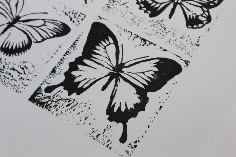 Original Illustration Nature Printmaking by Nadiia Troian